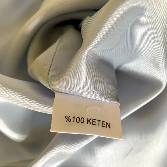 Beymen Light blue color 100% linen skirt at knee two front pleads Eu 44 US 12 - Picture 6 of 6